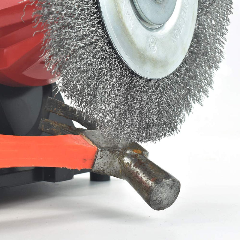 [Australia - AusPower] - EMILYPRO 6" Bench Wire Wheel Brush | Coarse Crimped Steel Wire 0.012" with 1/2" and 5/8" Arbor for Bench Grinder - 1pcs 6in 1pcs 