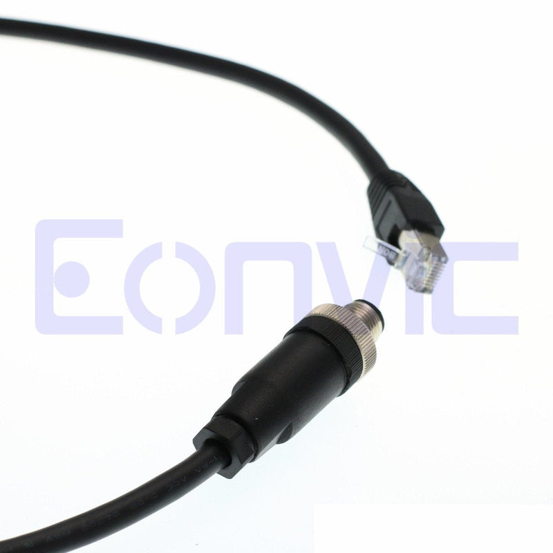 [Australia - AusPower] - Eonvic M12 to RJ45 8Pin Male Gigabit Cognex Industrial Camera High Flex Cables 3M 