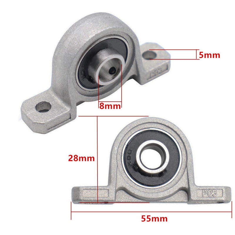[Australia - AusPower] - Eowpower 10Pcs 8mm Bore Diameter Ball Mounted Pillow Block Insert Bearing 