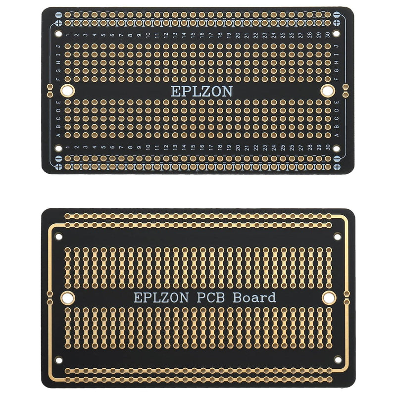 [Australia - AusPower] - EPLZON Gold Plated PCB Solder-able Breadboard for DIY Electronics Projects Compatible with DIY Arduino Soldering Projects 2.05"x3.5" (5 Pack + 2 Mini Board, Black) 