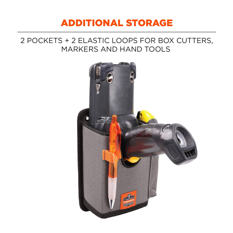 [Australia - AusPower] - Ergodyne Squids 5543 Barcode Scanner Holder Equipment Mount for Gun Grip Mobile Computers, Handheld Bar Code Scanners, Fastener Straps to Attach to Forklift Small 