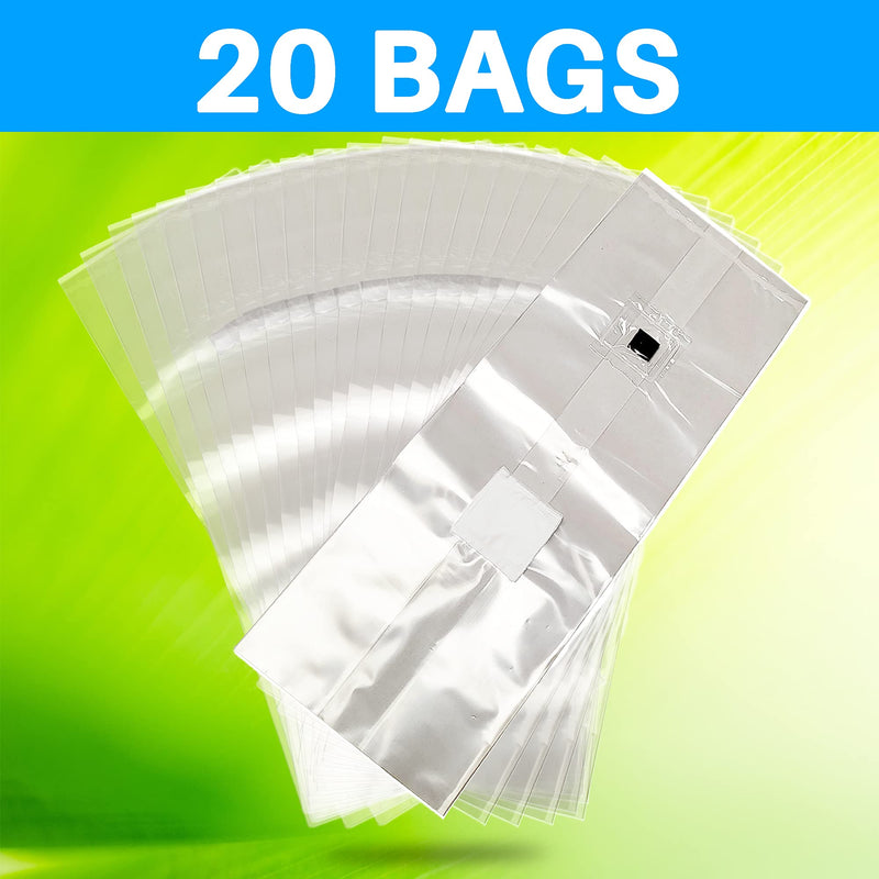 [Australia - AusPower] - Mushroom Grow Bags with Self Healing Injection Port - 20 Bags - Evviva Sciences - 0.2 Micron Patch - Thick 3mm Polypropylene - Autoclavable, Durable, & Tear Resistant 