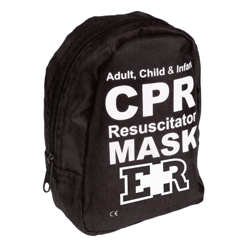 [Australia - AusPower] - Ever Ready First Aid Adult and Infant CPR Mask Combo Kit with 2 Valves with Pair of Nitrile Gloves & 2 Alcohol Prep Pads - Tactical Black - 2 Pack 