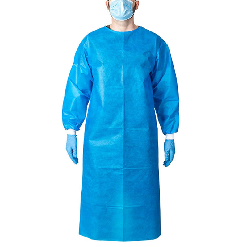 [Australia - AusPower] - Ever Ready First Aid Disposable Isolation Gown Level 2 with Cuff, Non-Surgical, Blue - 10 Count, Indiv, wrapped 