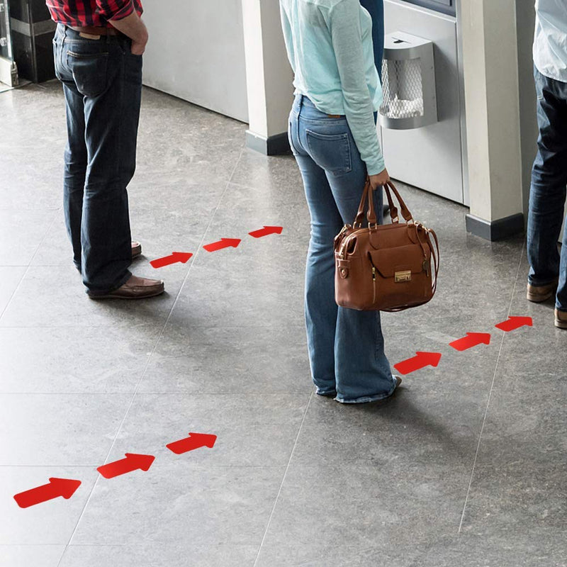 [Australia - AusPower] - Arrow Floor Sign Tape 2"×4" Arrow Floor Marking Sticker 200 PCS Arrow Decal Tape Red 2"×4" 