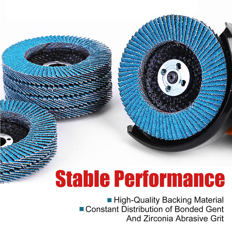 [Australia - AusPower] - EZARC Flap Discs 40 Grit, 4 1/2 x 7/8-Inch Flap Sanding Disc, Type 29 Zirconia Grinding Wheel for Stainless Steel, Sheet Metal (10 Pack) 