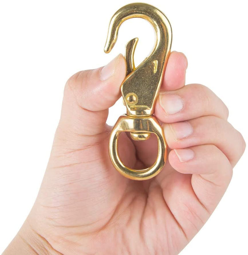[Australia - AusPower] - Faneta 3-1/4'' Brass Swivel Snap Hooks Heavy Duty 3/4'' Swivel Eye - Solid Brass Scuba Diving Clips #1 - Seadog Line, Anchor Lines, Bags, Belting, Leashes, Straps, Luggage, Leathercarft (Pack of 4) 