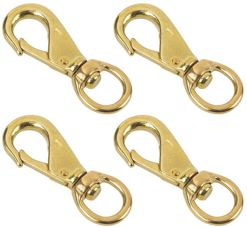 [Australia - AusPower] - Faneta 3-1/4'' Brass Swivel Snap Hooks Heavy Duty 3/4'' Swivel Eye - Solid Brass Scuba Diving Clips #1 - Seadog Line, Anchor Lines, Bags, Belting, Leashes, Straps, Luggage, Leathercarft (Pack of 4) 
