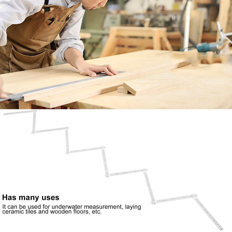 [Australia - AusPower] - 2Pcs 2m Folding Carpenters Ruler Lightweight Compact Measuring Stick Woodworking Tool Layout Tools Dimensional Measurement 