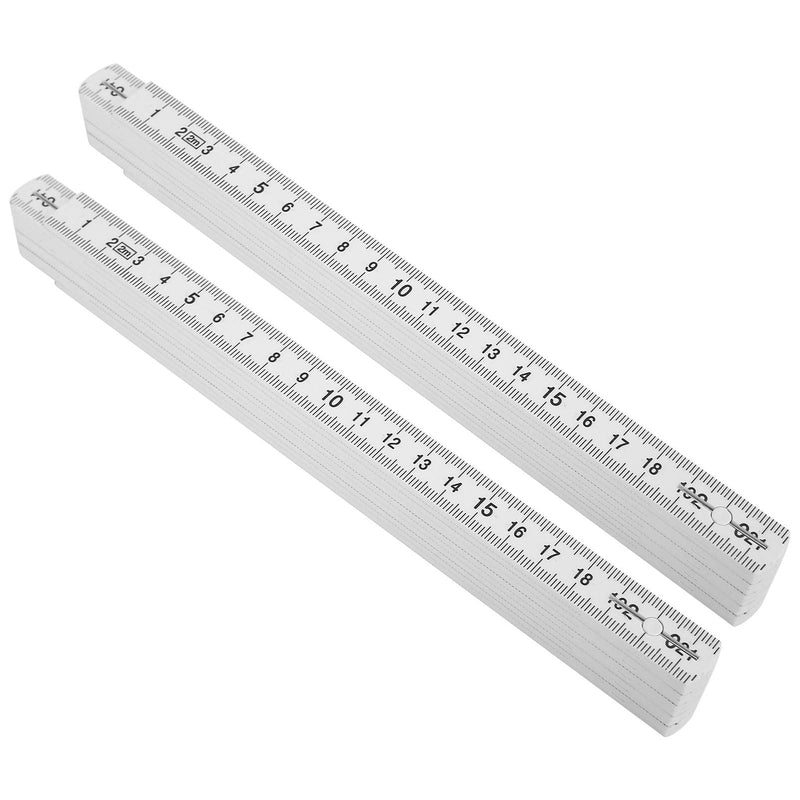 [Australia - AusPower] - 2Pcs 2m Folding Carpenters Ruler Lightweight Compact Measuring Stick Woodworking Tool Layout Tools Dimensional Measurement 