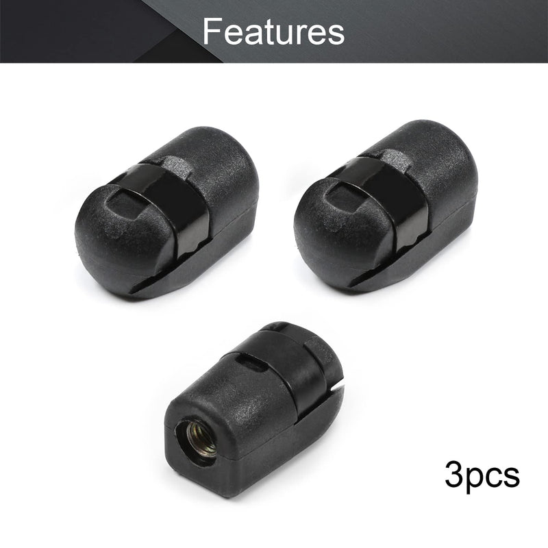 [Australia - AusPower] - Fielect 3pcs M8 Female Thread PA66A5 Gas Spring End Fitting Black Gas Spring Connector Generator Accessories 3Pcs Black 
