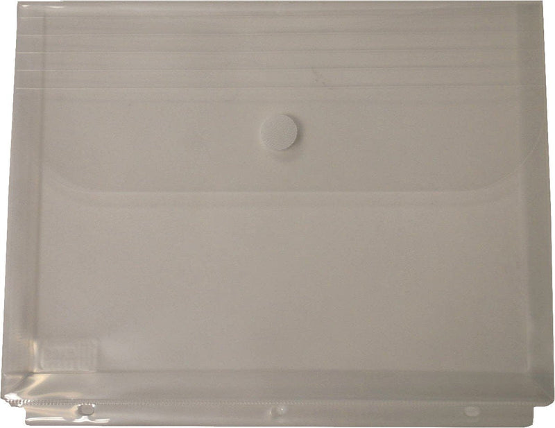 [Australia - AusPower] - Filexec Poly Envelope, Letter, Side-Load, Hook & Loop Fastener, 3-Hole Punched, Clear (Pack of 12) (50086-17223) 