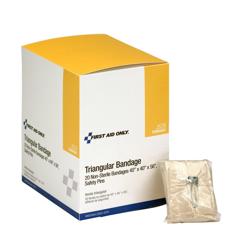 [Australia - AusPower] - First Aid Only 36" X 36" X 51" Triangular Sling/bandage With Safety Pins, 20-Count Boxes 