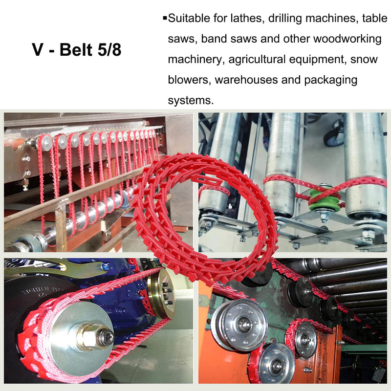 [Australia - AusPower] - Power Twist V - Belt 5/8 - inches x 5 - feet B/5L, Adjustable Link V - Belt Type B Perfect for Lathes, Drill Press, Table Saws and Other Woodworking Tools 5 FT 1 