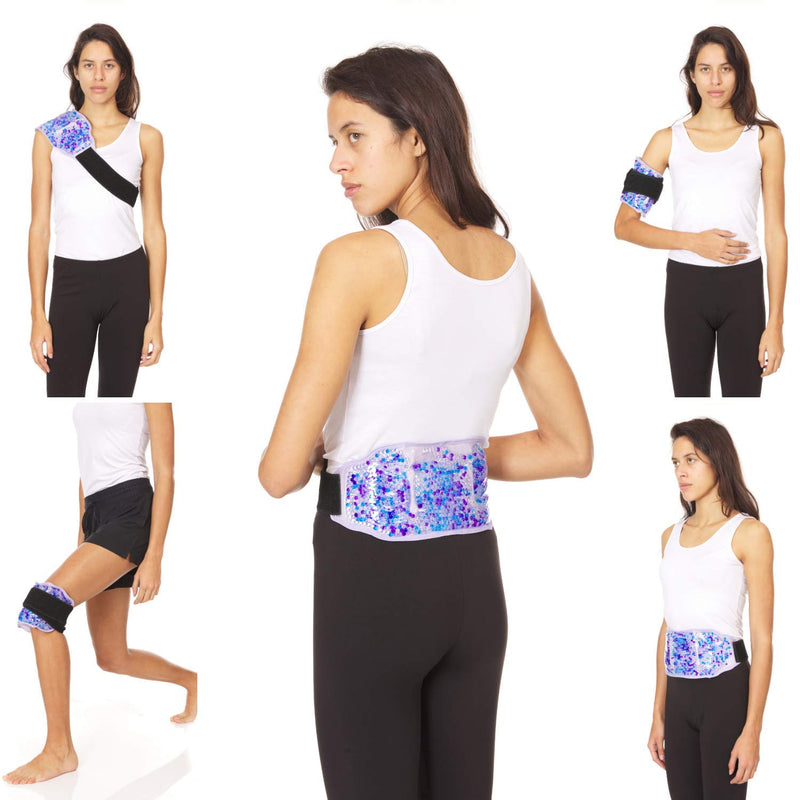 [Australia - AusPower] - Premium Hot Cold Gel Bead Ice Pack by FOMI Care | Cool Compress for Lower Back, Shoulder, Knee, Bicep, Stomach | Coccyx, Sciatica, Tailbone Pain Relief | Flexible, Reusable Heating Pad | 15” x 5” 