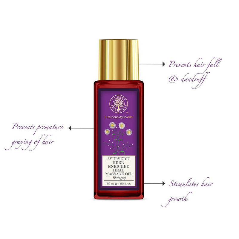 [Australia - AusPower] - Forest Essentials Ayurvedic Herb Enriched Head Massage Oil, Bhringraj, 50ml 