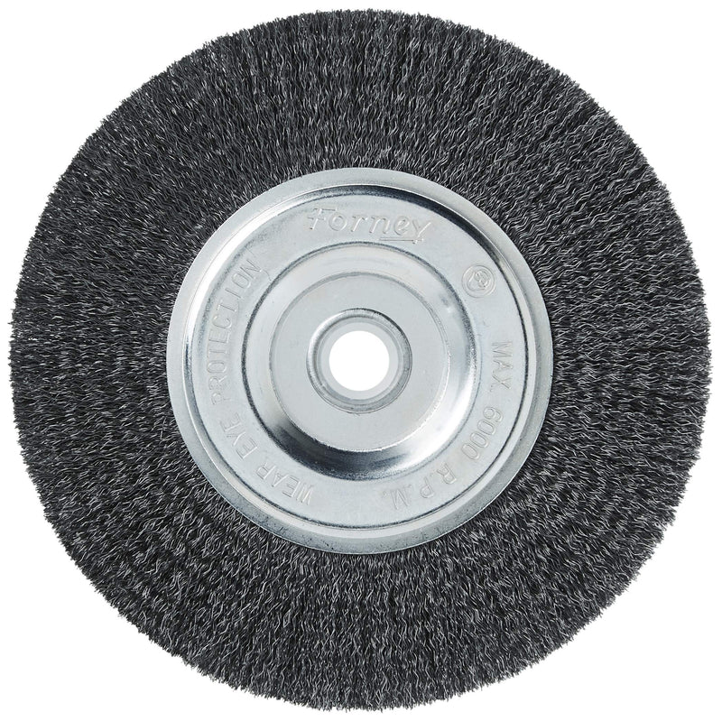 [Australia - AusPower] - Forney 72747 Wire Bench Wheel Brush, Fine Crimped with 1/2-Inch and 5/8-Inch Arbor, 6-Inch-by-.008-Inch 