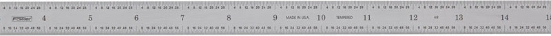[Australia - AusPower] - Fowler 52-295-018 Flexible Steel Rule, 18" Length, 3/4" Width, 0.020" Thickness, 4R Graduation 