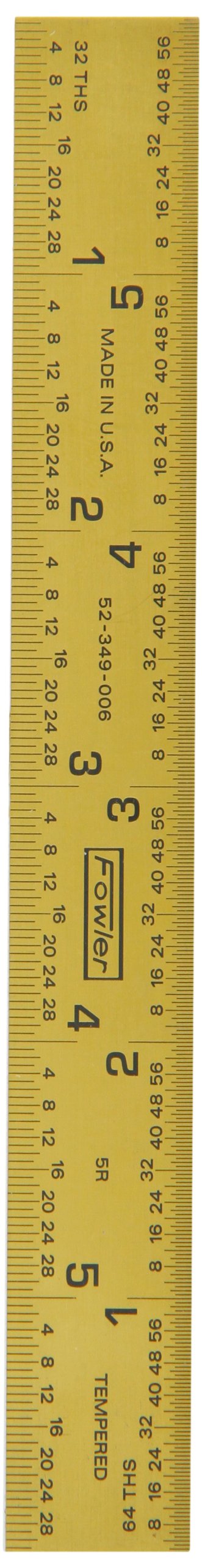 [Australia - AusPower] - Fowler 52-349-006 Rigid Steel Rule with Titanium Coated Golden Finish, 5R Graduation Interval, 6" L x 0.75" W 
