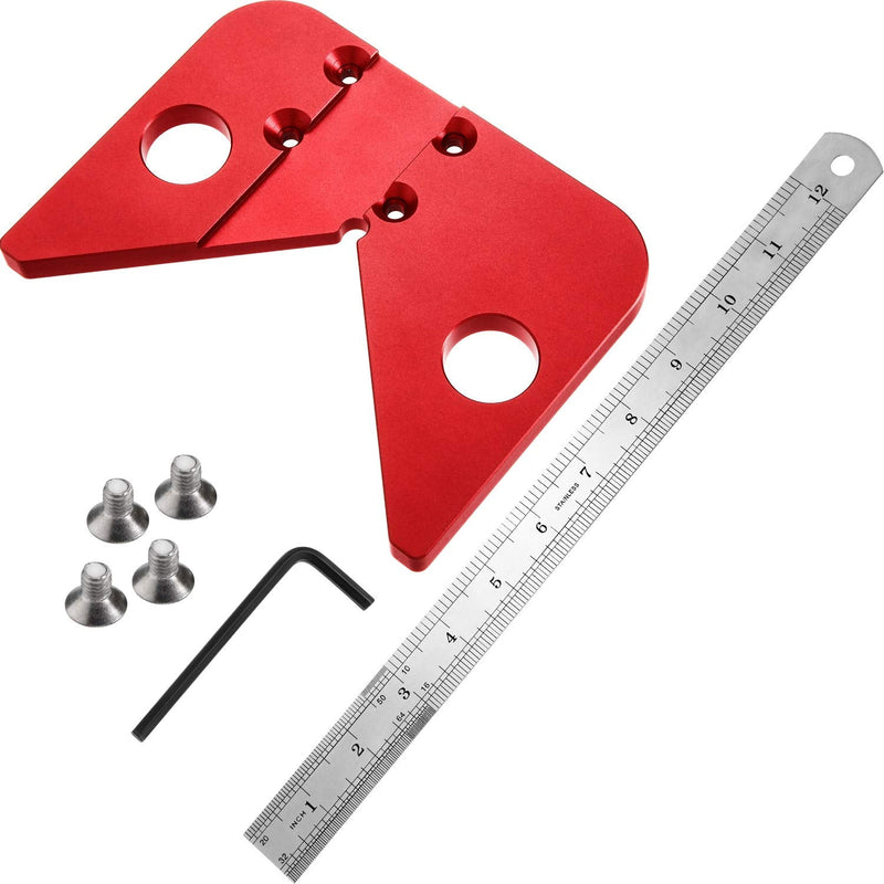 [Australia - AusPower] - Aluminum Alloy Square Center Scribe Center Finder Line Gauge Carpenter Ruler Woodworking Center Measuring Tool with Detachable Ruler 