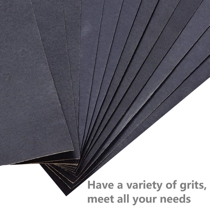 [Australia - AusPower] - Wet Dry Sandpaper, Assorted 3000/2500/2000/1500/1200/1000 Grit for Automotive Wood Sanding, 54 Sheets 1000-3000 