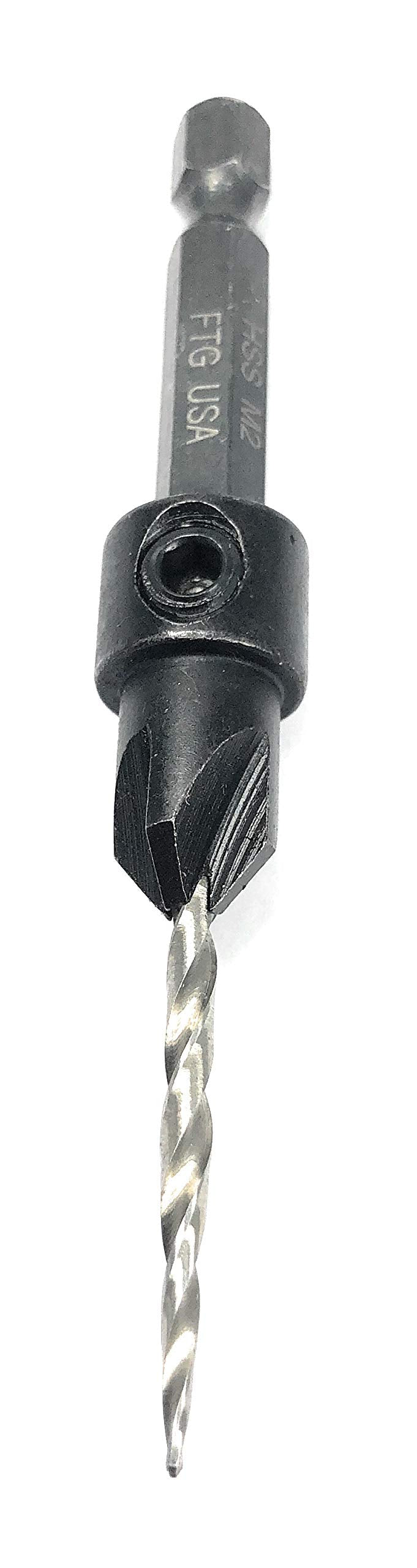 [Australia - AusPower] - FTG USA Maximum Torque #4 (7/64") Adjustable Wood Countersink - Woodworking Tapered HSS Drill Bit Secured with Pin w/o Depth Stop 