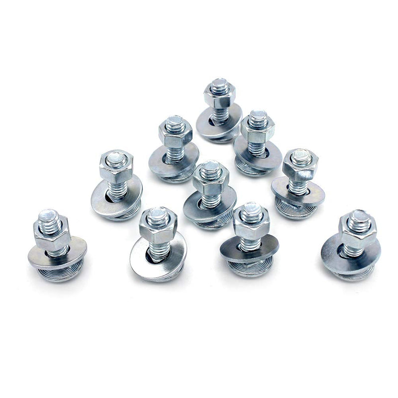 [Australia - AusPower] - (10 pc)1/4-20 x 1-1/4" Long Square-Neck Carriage Bolts Set w/Nuts & Washers,Zinc-Plated,Carbon Steel Grade 2,by Fullerkreg (10 pc)1/4x1-1/4" 