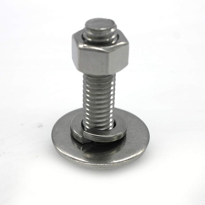 [Australia - AusPower] - (10 Sets) 1/4-20x1" Stainless Steel Hex Head Screws Bolts, Nuts, Flat & Lock Washers, 18-8 (304) S/S, Fully Threaded by Bolt Fullerkreg (10 Sets) 1/4x1" 