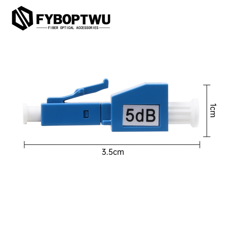 [Australia - AusPower] - FYBOPTWU - 2 Packs 5dB LC Singlemode Fiber Attenuator 5dB LC/UPC SM Single Mode Fixed Fiber Optic Attenuator LC Male to LC Female Adapter 