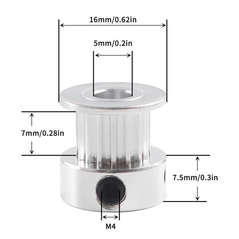 [Australia - AusPower] - FYSETC 3D Printer Voron2.4 Part GT2 Synchronous Wheel: 16 Teeth 5mm Bore 6mm Width 2GT Belt Aluminum Timing Pulley Wheel X Y Axis Motion Replacement Accessory (Pack of 4ï¼‰ 