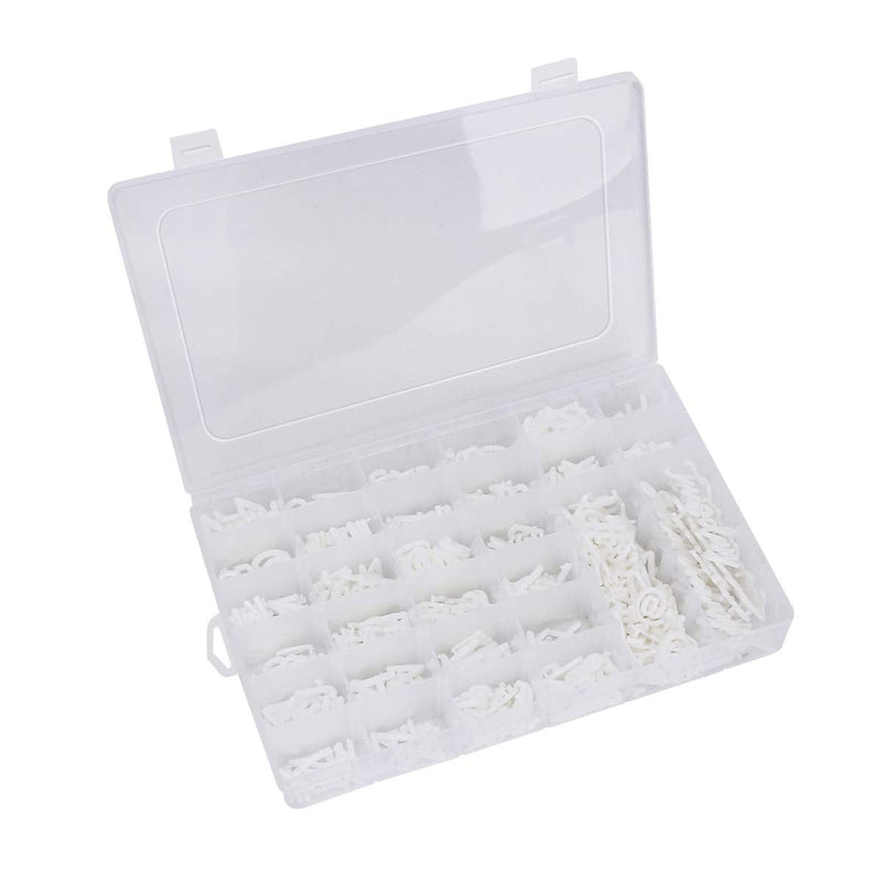 [Australia - AusPower] - Letter Board Letters,645 PRE-Cut Characters (3/4 and 1 Inch,White) With Sorting Tray Choice B 