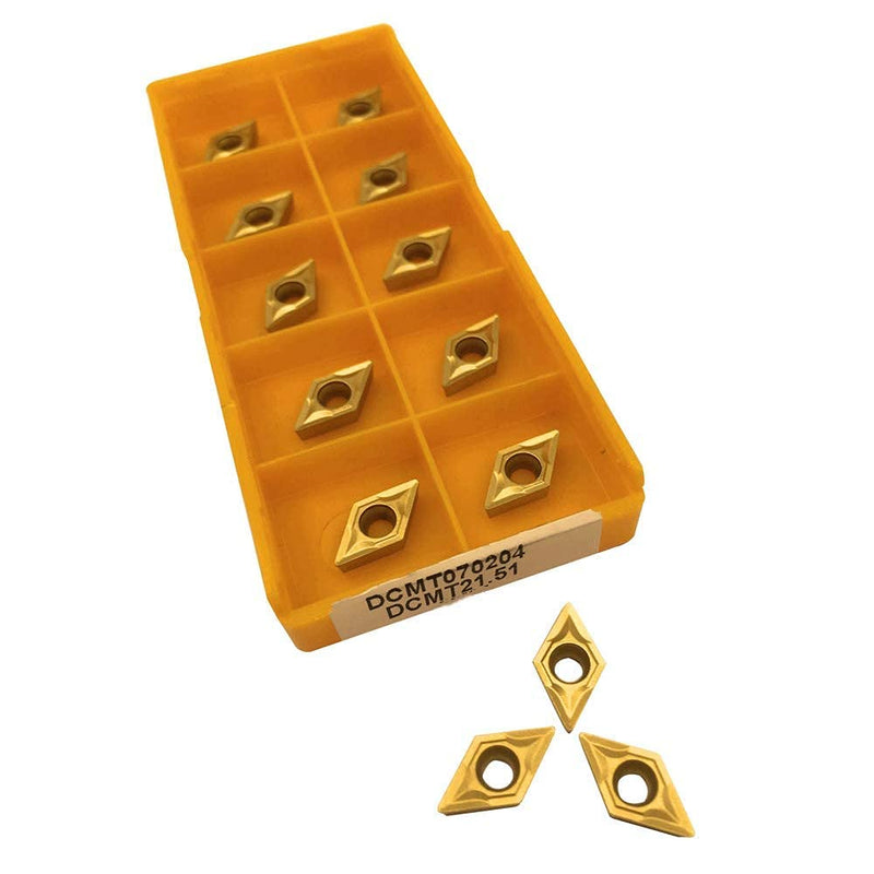 [Australia - AusPower] - GBJ 10pcs DCMT21.51 DCMT070204 Carbide Inserts Lathe Turning Inserts Turning Tool Multilayer Coated CNC Lathe Inserts for SDJCR Lathe Turning Tool Holder Replacement Insert US735 DCMT21.51 