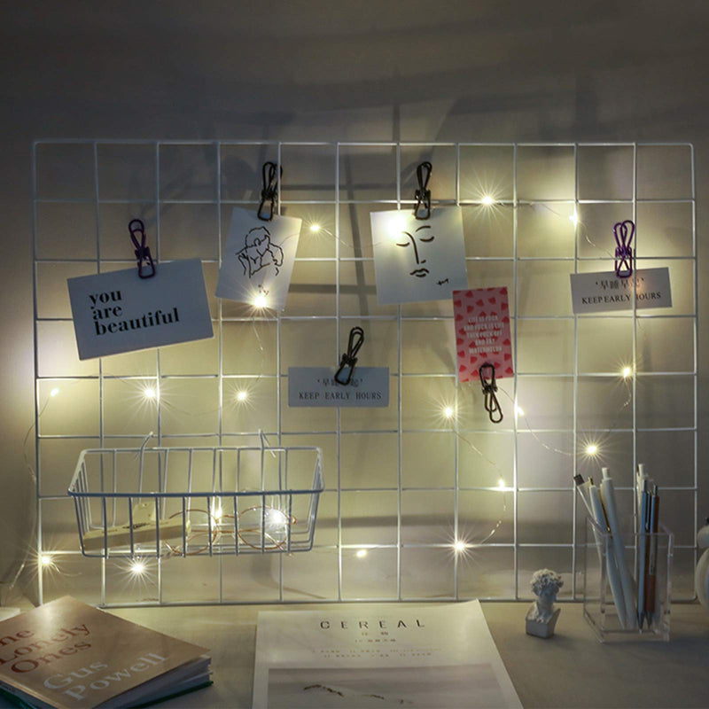 [Australia - AusPower] - GBYAN Wire Wall Grid Basket Hanging Display Shelf White Metal Grid Panel Accessories, 2 Pack 
