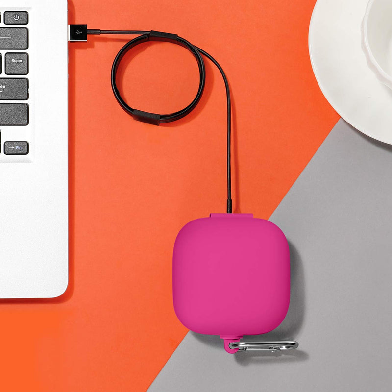 [Australia - AusPower] - GEAK Portable Powerbeats Pro Case, 360° Protection Shockproof Soft Silicone Cover with Keychain Compatible for Beats Powerbeats Pro 2019, Rose Pink 