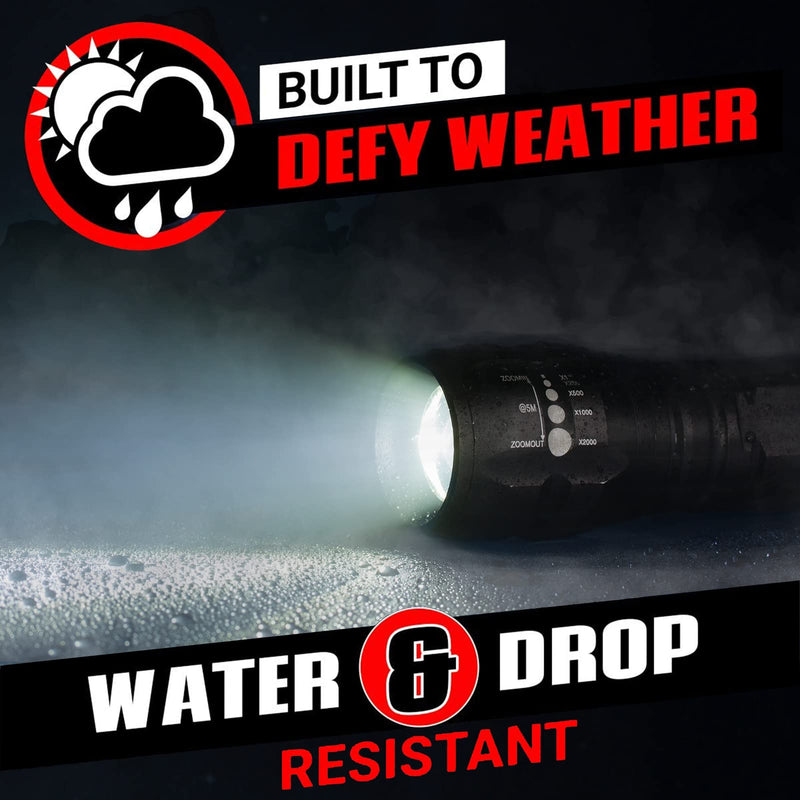 [Australia - AusPower] - GearLight LED Flashlight Bright, Zoomable Tactical Flashlights with High Lumens and 5 Modes for Emergency and Outdoor Use -Camping Accessories -S1000 1 Pack 