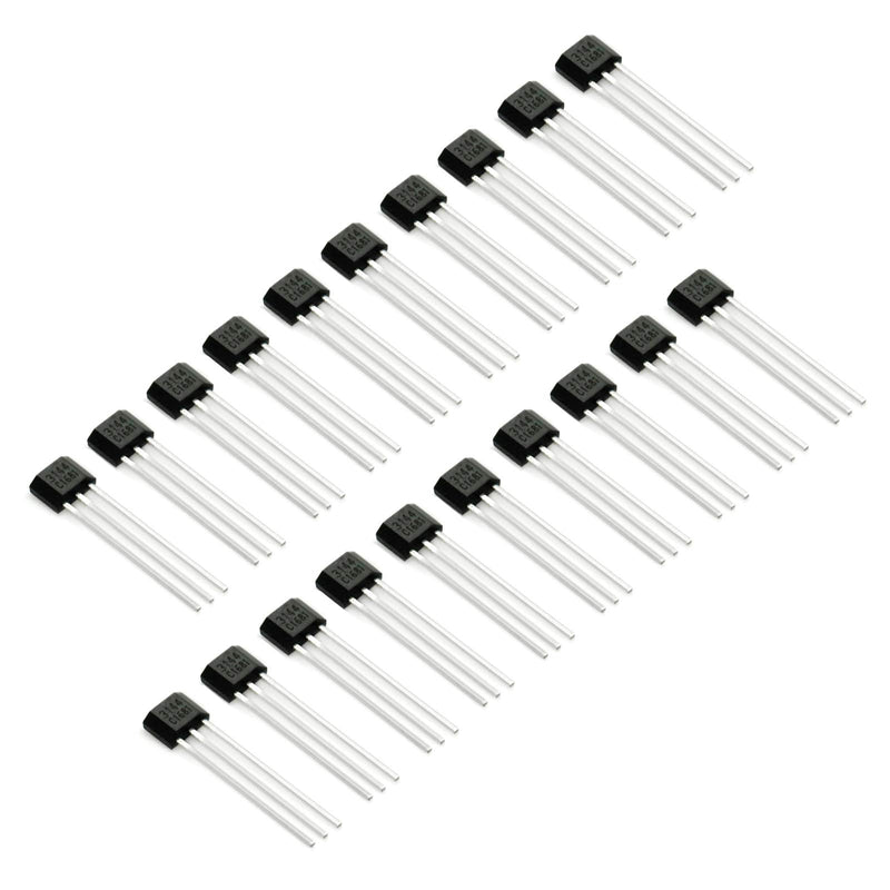 Gikfun A3144 Hall Effect Sensors magnetic detectors for Arduino, pack of 20pcs, small electronic sensors with wires and pins.