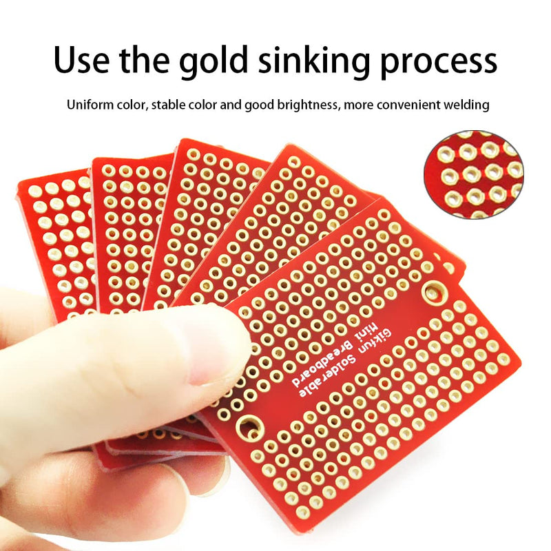 [Australia - AusPower] - Gikfun Mini Solder-able Breadboard Gold Plated Finish Proto Board PCB for Arduino Electronic DIY (Pack of 5PCS) GK1009 