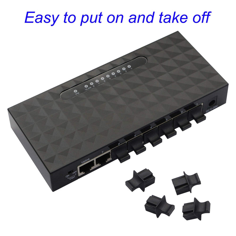 [Australia - AusPower] - 50PCS RJ45 Anti Dust Cover Cap Protector Protects Ethernet Hub Port by FENGQLONG (Black-Large) 