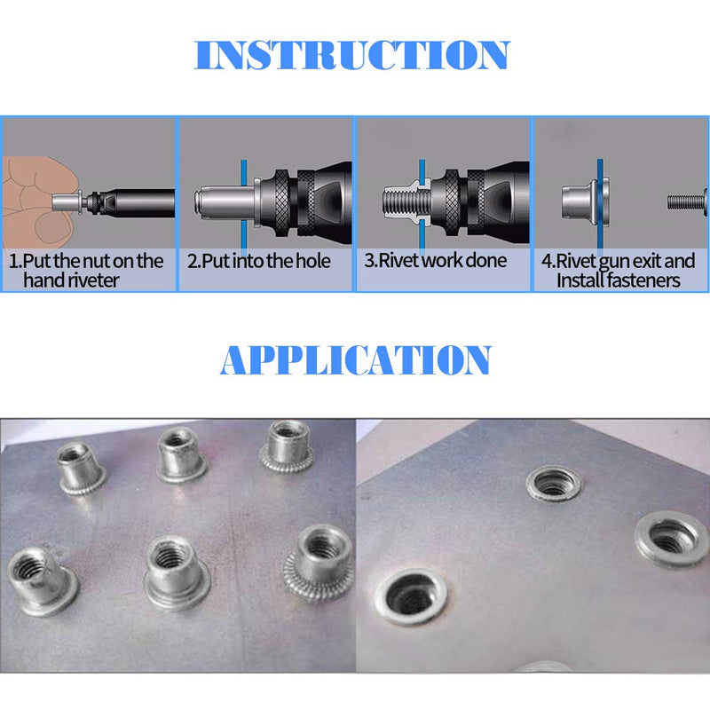 [Australia - AusPower] - Glarks 50Pcs 304 Stainless Steel M3 Flat Head Threaded Rivetnut Insert Nutsert Rivet Nut Set (M3) 