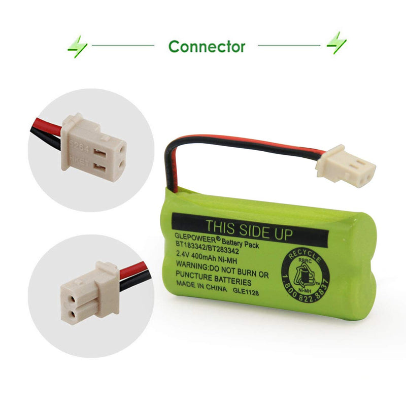 [Australia - AusPower] - BT183342/BT283342 2.4V 400mAh Ni-MH Battery Pack Compatible with Cordless Phone Batteries BT166342/BT266342 BT162342/BT262342 (4 Pack BT183342) 4 PACK BT183342 