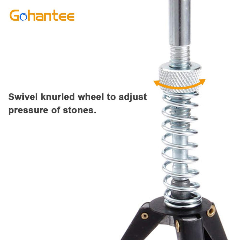 gohantee engine cylinder hone flex hone with adjustable 1-1/4" to 3-1/2" diameter and 3-piece 2" long, 220 grit stones