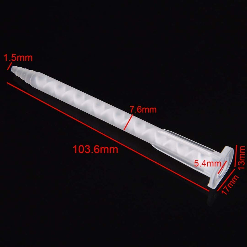 [Australia - AusPower] - Epoxy Tubes Static Mixer Nozzle Mixing Tip for 50ml Adhesive Applicator Cartridges(1:1 Ratio,50Pieces) 