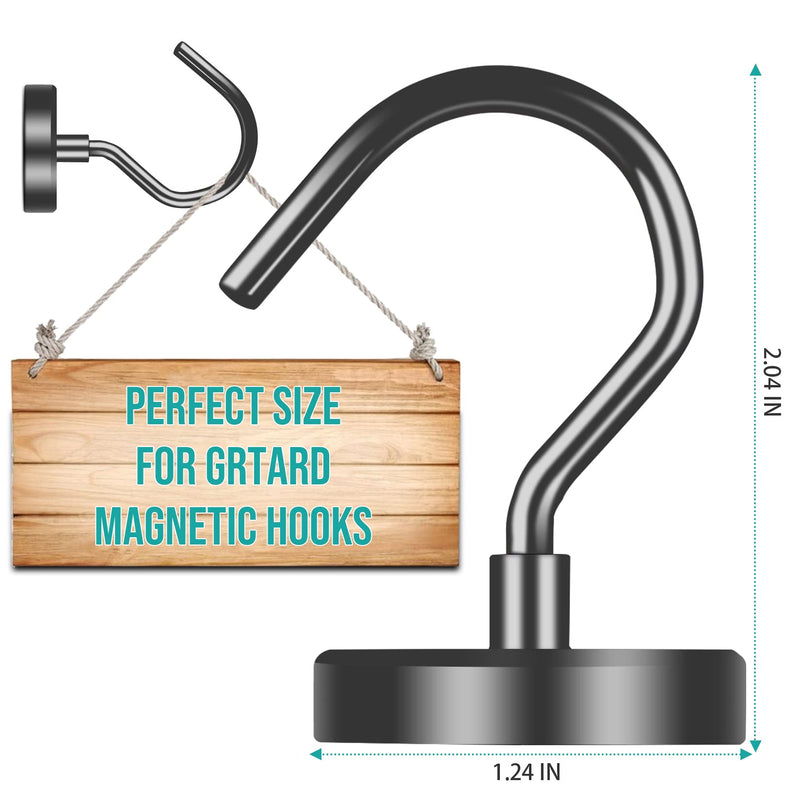 [Australia - AusPower] - 110LBS Strong Magnetic Hooks Heavy Duty, Magnets with Hooks, Magnet Hooks for Hanging, Magnetic Hook for Curtain, Home, Kitchen, Workplace (10 Pack) 110LBS-10pack 