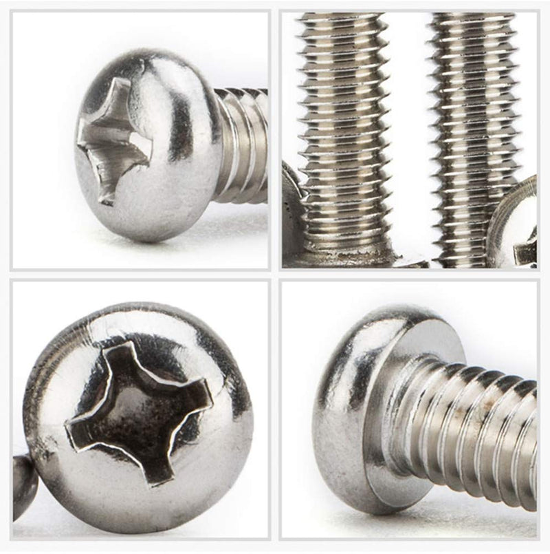 [Australia - AusPower] - Guard4U 220Pcs #6-32 UNC Stainless Steel Phillips Pan Head Machine Screws Nuts Assortment Kit- #6-32x 3/16" 1/4" 5/16" 3/8" 1/2" 5/8" 3/4" 7/8" 1" 