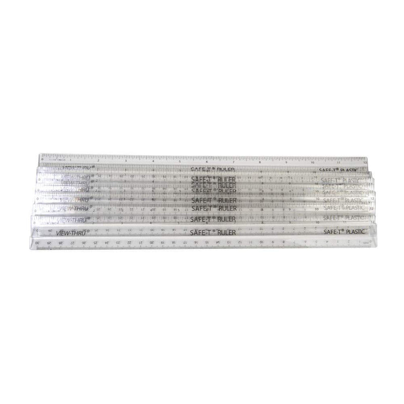 [Australia - AusPower] - hand2mind 12 inch Transparent Safe-T Semiflexible Plastic Rulers, Safety Ruler for Measurement, Safety Kids School Supplies, Straight Shatter-Resistant Rulers (Pack of 24) 
