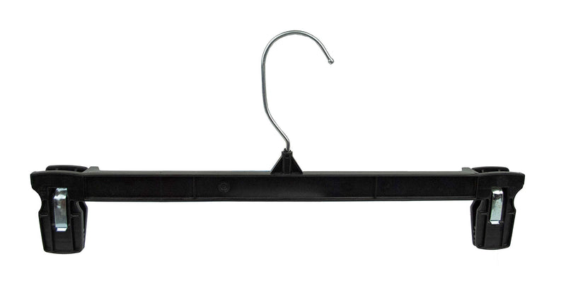 [Australia - AusPower] - Hangon Recycled Plastic with Ridged Clips Pants Hangers, 12 Inch, Black, 10 Pack 1 