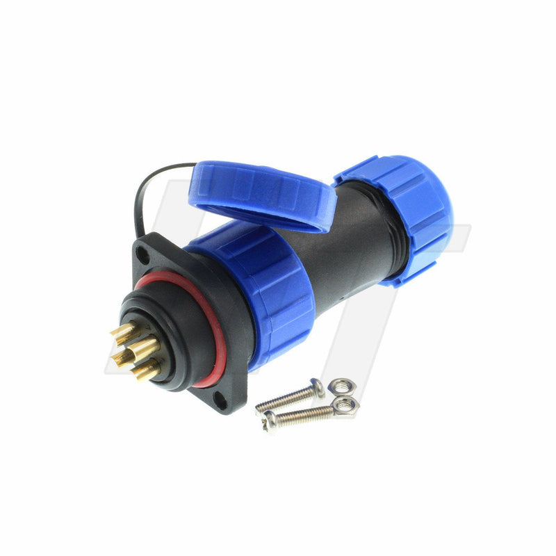 [Australia - AusPower] - HangTon HE21 4 Pin Male Cable Plug Female Panel Socket Quick Disconnect Waterproof Aviation Circular Power Connector 30 Amp (1 Set) 1 set 