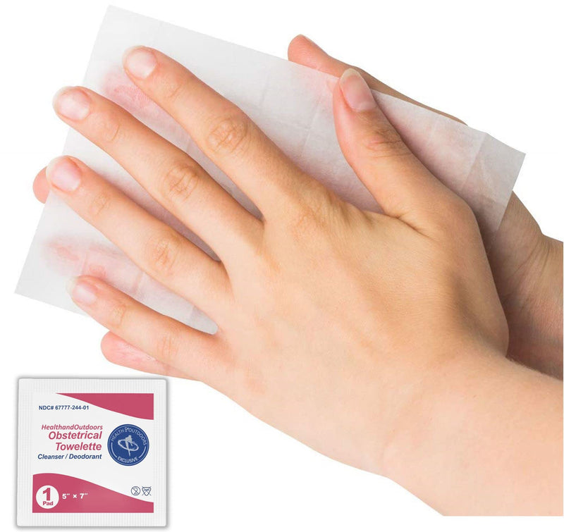 [Australia - AusPower] - HAO Obstetrical Hand & Body Cleansing Individually Wrapped Towelettes (125 Count) 5 x 7 inch Wet Napkin Wipes Benzalkonium First-Aid Wound Care (HAO-OBTOWELS-125CT) 