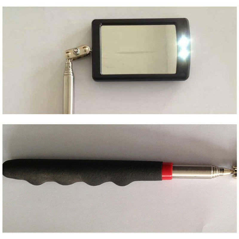 [Australia - AusPower] - HARDK - Telescoping LED Lighted Flexible Inspection Mirror 360 Swivel for Extra Viewing Dead Angle, Line of Sight Obstacle Area 