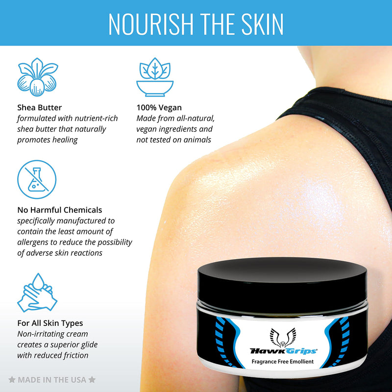 [Australia - AusPower] - HawkGrips Massage Cream Emollient - Oil-Based Deep & Soft Tissue Application, Physical Body & Muscle Therapy, Safe & Clean Ingredients, Use with Hands & Tools - Unscented, Single Jar (8oz) 1 